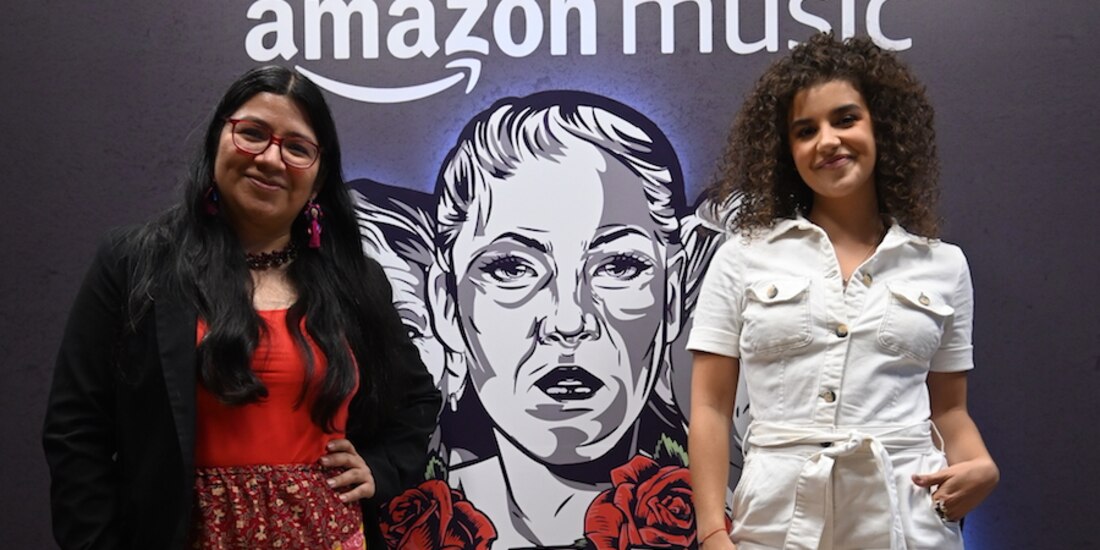 Susana Meza y Pamela Moreno, al finalizar la entrevista.