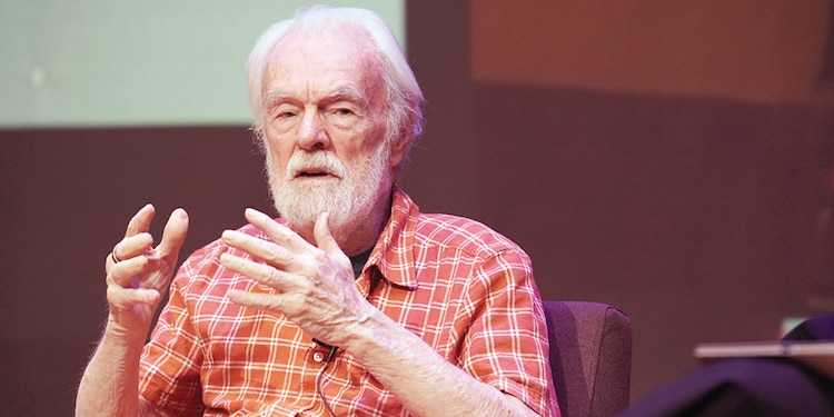 El académico David Harvey en la Facultad de Filosofía y Letras de la UNAM, el martes.