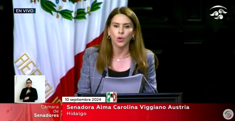 La senadora del PRI Carolina Viggiano.
