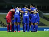 Jugadores del Cruz Azul el sábado pasado en el Estadio Azteca previo a su duelo contra el América.