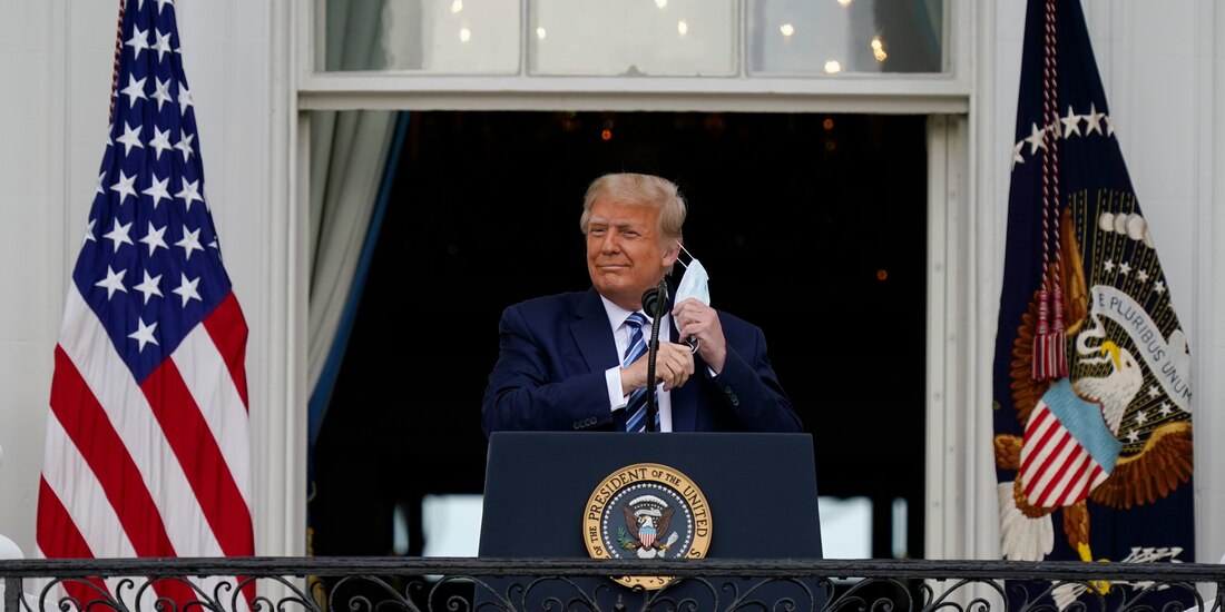 Donald Trump en su primera reaparición al público tras enfermar