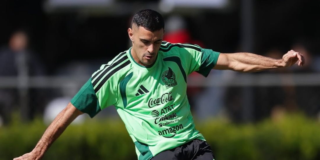 Germán Berterame, nuevo jugador del Inter Miami, en un entrenamiento con la Selección Mexicana