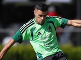 Germán Berterame, nuevo jugador del Inter Miami, en un entrenamiento con la Selección Mexicana