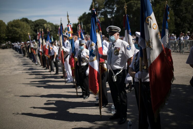 Desfile del Día de la Bastilla, en París, Francia, el 14 de julio de 2020.