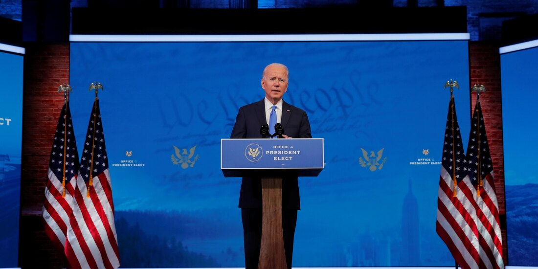 El presidente electo de EU, Joe Biden, dio un discurso televisado.