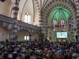 Un servicio religioso generado casi en su totalidad por inteligencia artificial, en una iglesia en Nuremberg, Alemania.