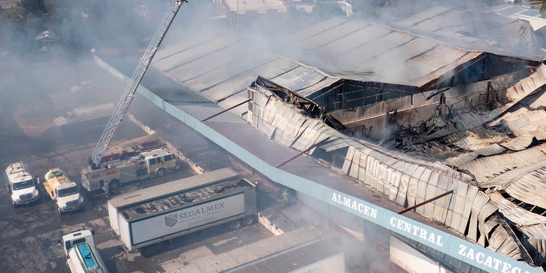 LAS INSTALACIONES, horas después de que se generó el fuego que el 21 de abril consumió la infraestructura