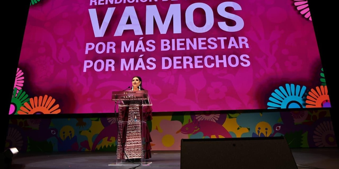 Clara Brugada rinde cuentas sobre sus primeros dos años al frente del Gobierno de la Ciudad de México en el Auditorio Nacional.