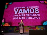 Clara Brugada rinde cuentas sobre sus primeros dos años al frente del Gobierno de la Ciudad de México en el Auditorio Nacional.
