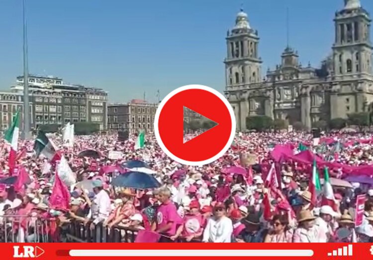 Así luce el Zócalo de la CDMX por concentración de este domingo.