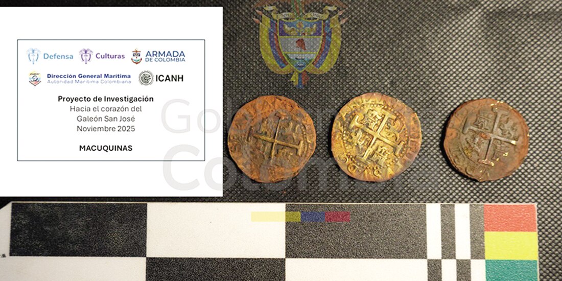 Monedas recuperadas del histórico navío. Serán estudiadas.