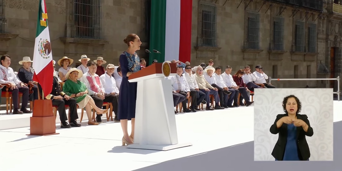 Evento de Sheinbaum en el Zócalo el 9 de marzo de 2025.