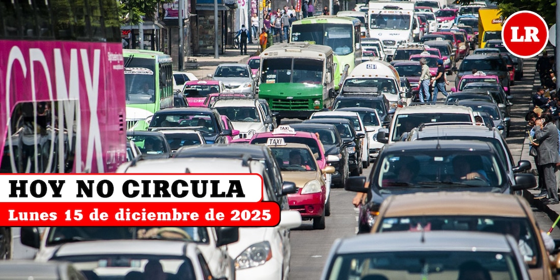 Revisa aquí cómo aplica el Hoy No Circula este lunes 15 de diciembre de 2025 en la Ciudad de México y el Estado de México.