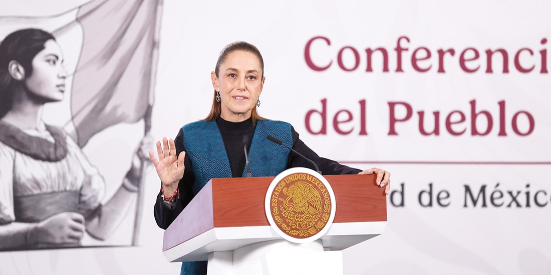 La mandataria Claudia Sheinbaum, ayer, en conferencia de prensa.