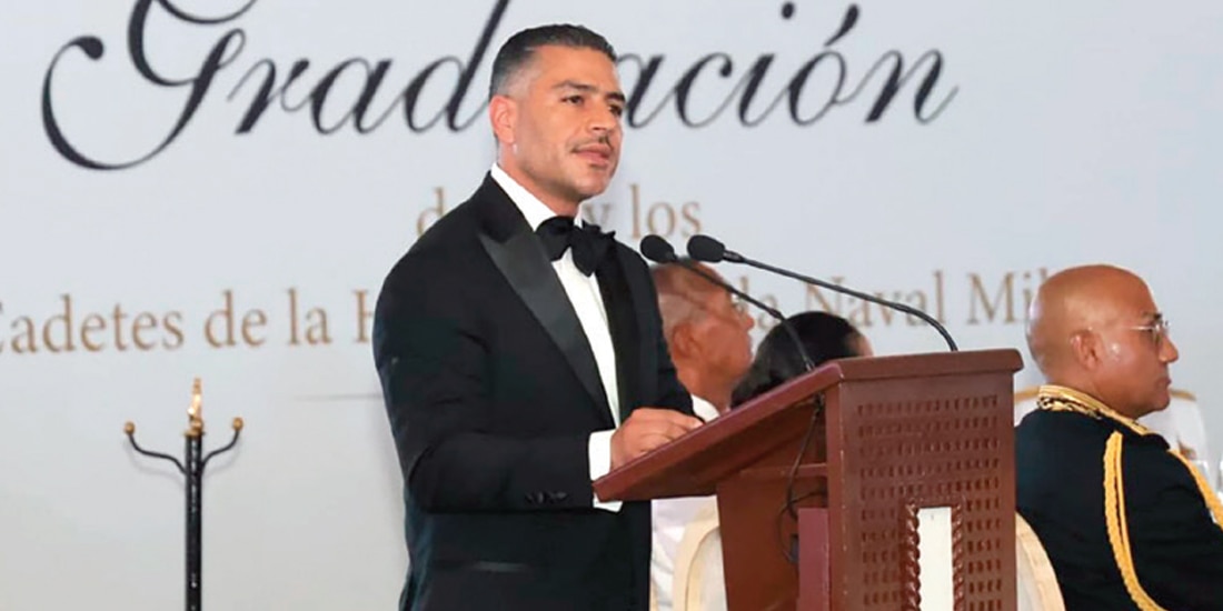 EL TITULAR de la SSPC, durante la ceremonia, el sábado pasado