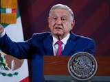 Presidente López Obrador durante la conferencia matutina en Palacio Nacional de este martes.