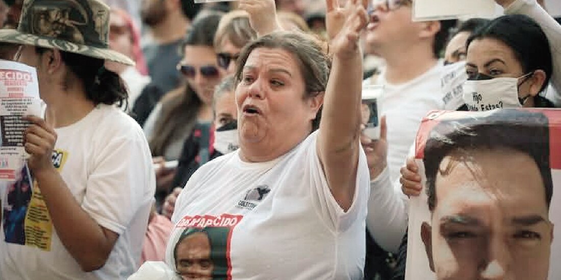 Teresa González Murillo, durante el “Luto Nacional”, una jornada de protesta que realizaron colectivos de buscadoras en Guadalajara el pasado 15 de marzo.