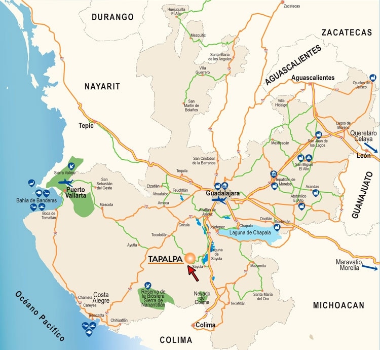 Mapa de Tapalpa, donde fue encontrado El Mencho
