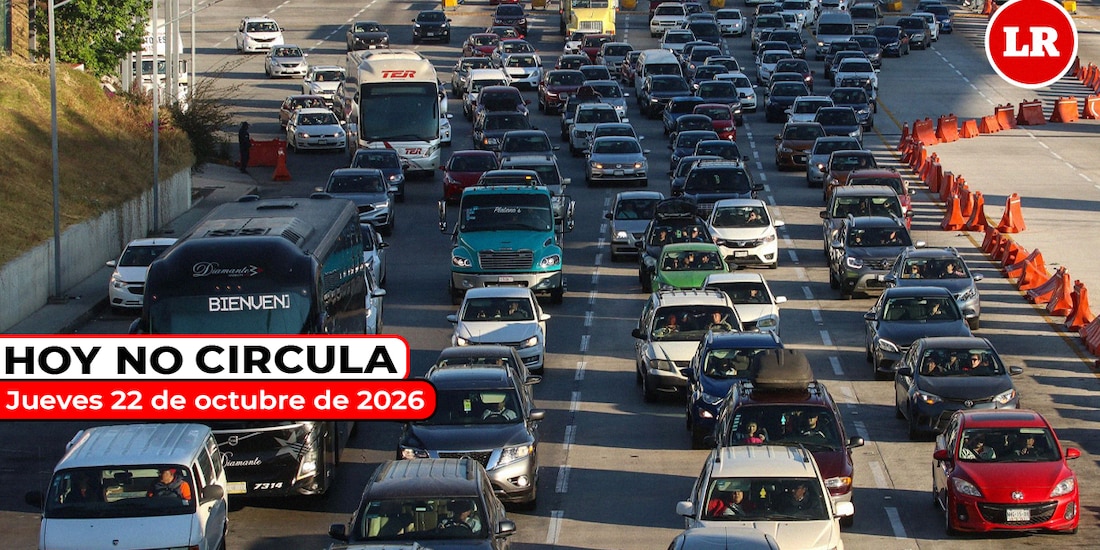 No olvides revisar cómo aplica el Hoy No Circula este jueves 22 de octubre de 2026.