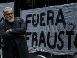 Joaquín Cosío, durante la protesta de artistas realizada en enero