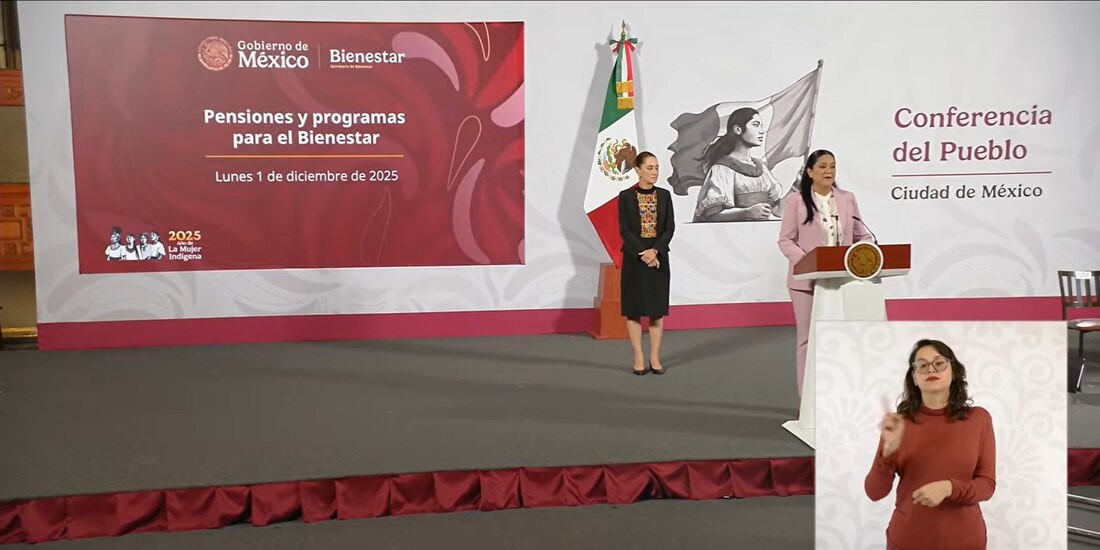 La Secretaria de Bienestar este lunes en Palacio Nacional.