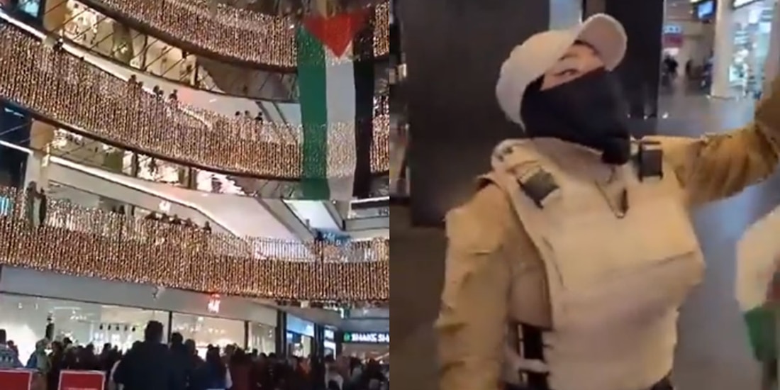 Acusan que personal de seguridad de Mitikah agredió a grupo pro Palestina.