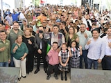 Al centro de la imagen el Gobernador constitucional.