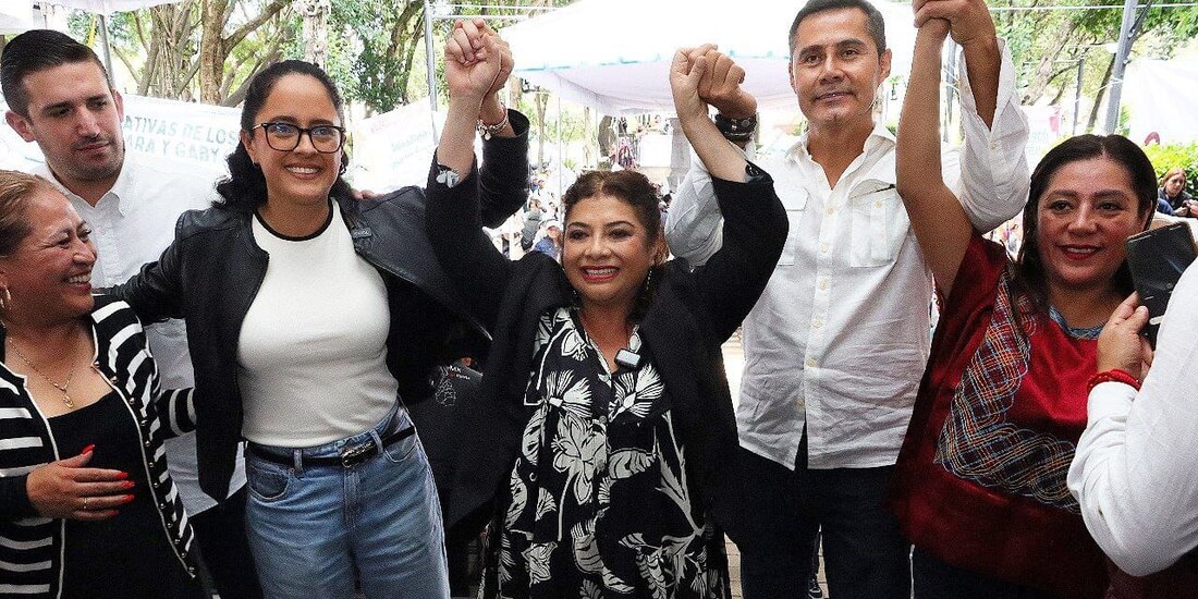 Clara Brugada, jefa de gobierno electa, durante su gira de agradecimiento en la alcaldía Tlalpan.
