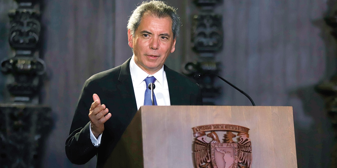 Édgar Amador, titular de la SHCP, ayer durante la Cátedra realizada en la UNAM