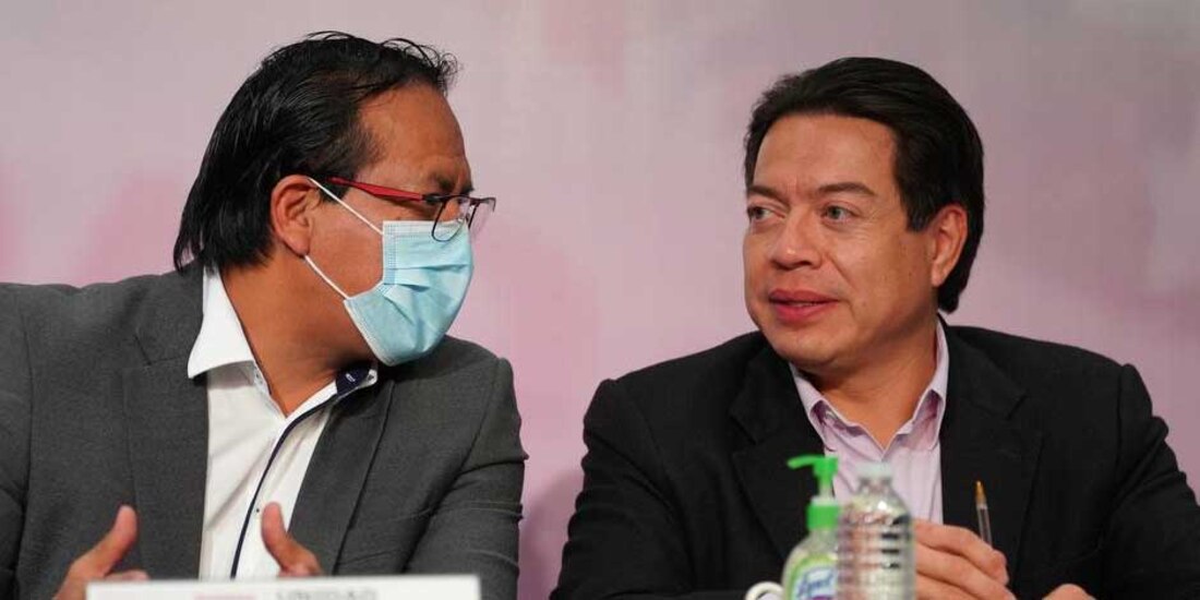 Roberto Sánchez, presidente del partido Juntos por Perú y el líder nacional de Morena, Mario Delgado Carrillo