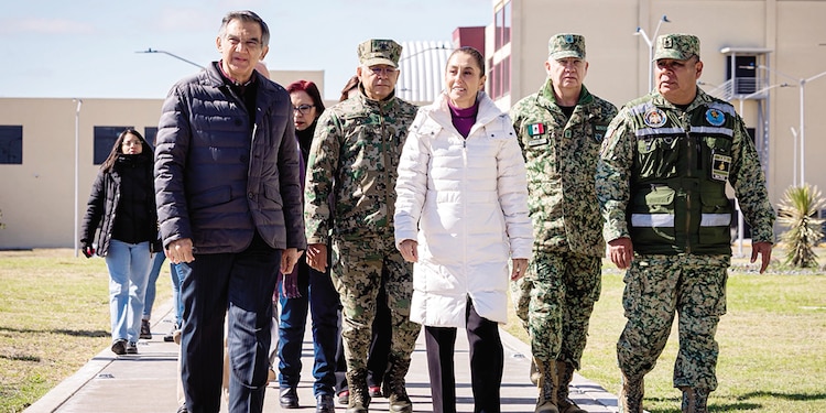 La Presidenta Claudia Sheinbaum y el gobernador Américo Villarreal, ayer.