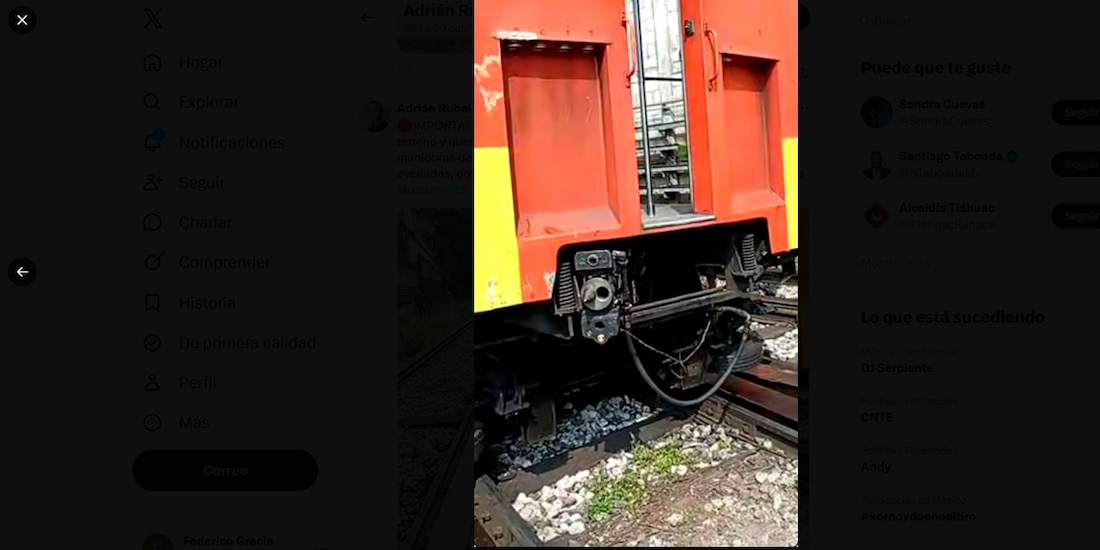 Imagen del tren que sufrió el percance.