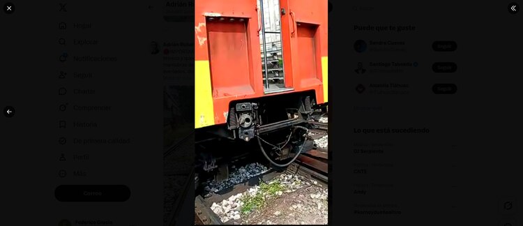 Imagen del tren que sufrió el percance.