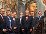 AMLO y empresarios mexicanos este miércoles 13 de julio en estados Unidos.
