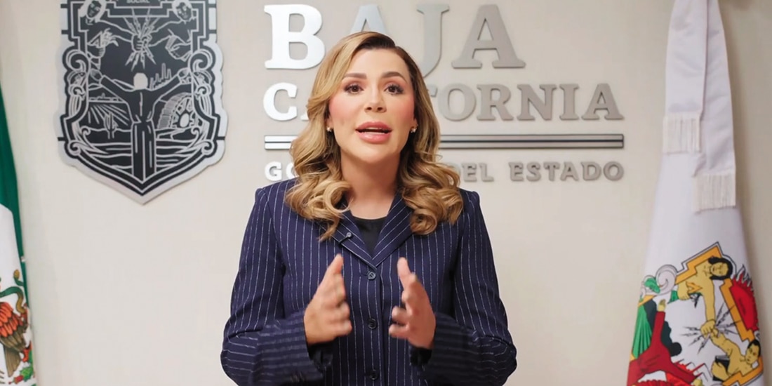 Ávila Olmeda, gobernadora estatal, en un videomensaje difundido ayer.