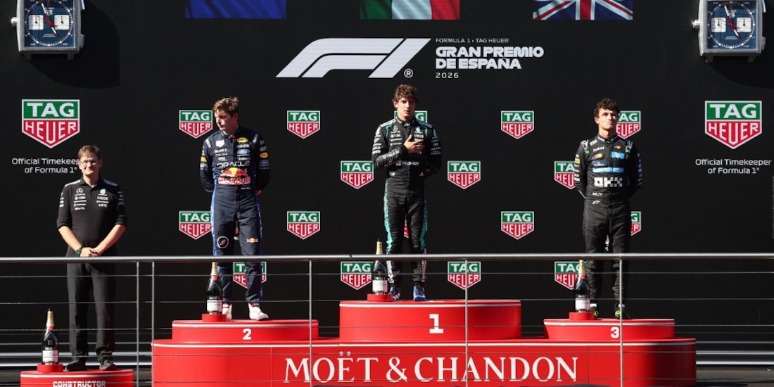Kimi Antonelli, Verstappen y Norris subieron al podio.