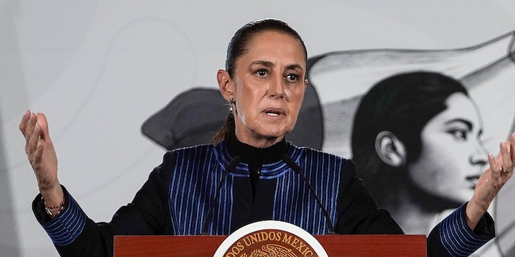La jefa del Ejecutivo federal, ayer, en conferencia de prensa desde Palacio Nacional.