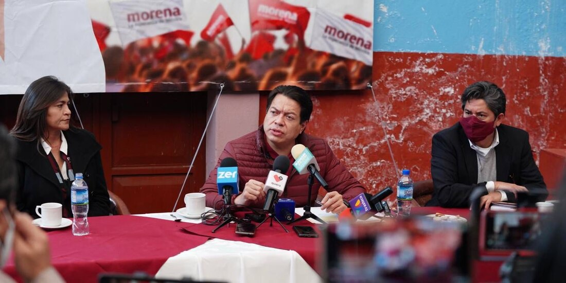 Mario Delgado, durante su gira de trabajo en Aguascalientes.