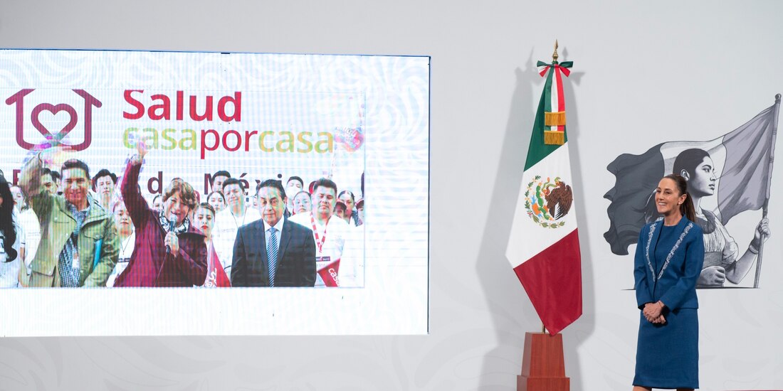 Desde Palacio Nacional se hizo un enlace con la Gobernadora Delfina Gómez.