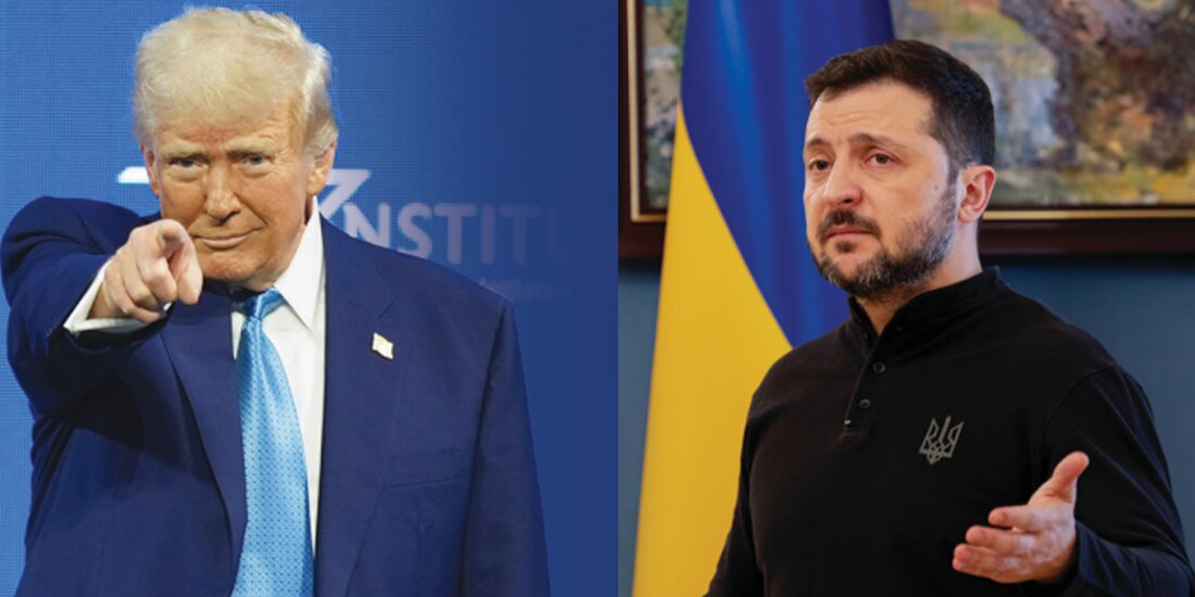 Los presidentes de EU y Ucrania, Donald Trump y Volodimir Zelenski, respectivamente