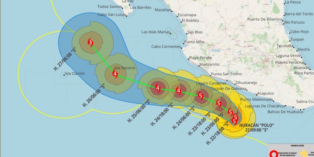 Polo permanece en categoría 5 frente a costas mexicanas