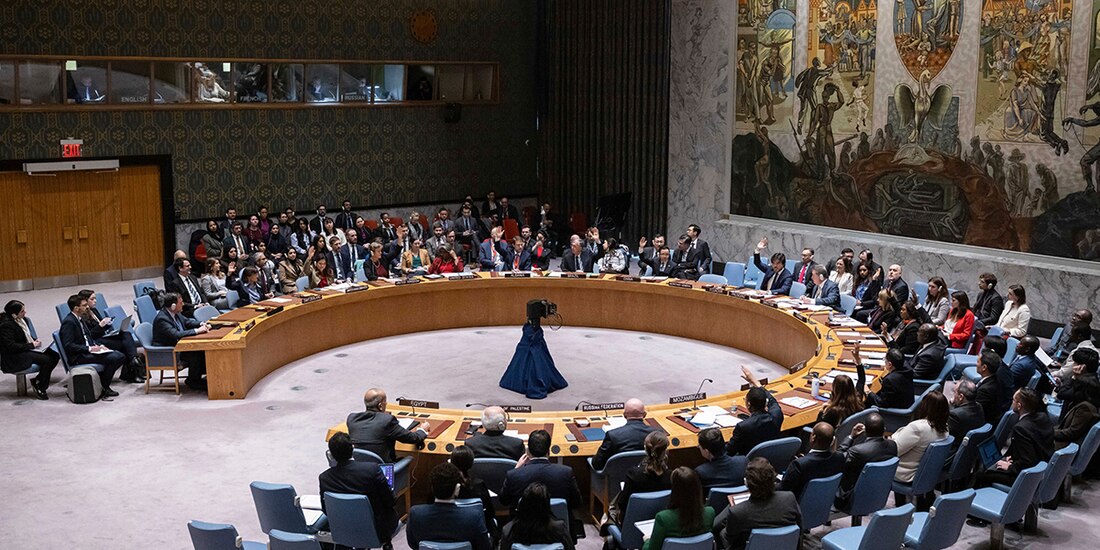 Votación, ayer, en el Consejo de Seguridad de la ONU, donde se impuso la resolución.