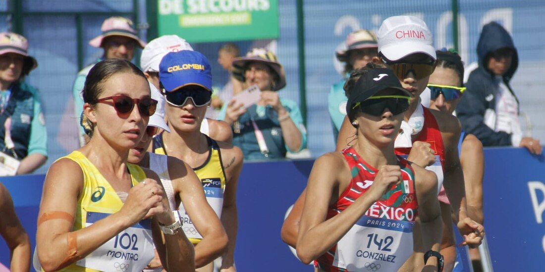 La mexicana Alegna González en la marcha femenil 20km en los Juegos Olímpicos París 2024