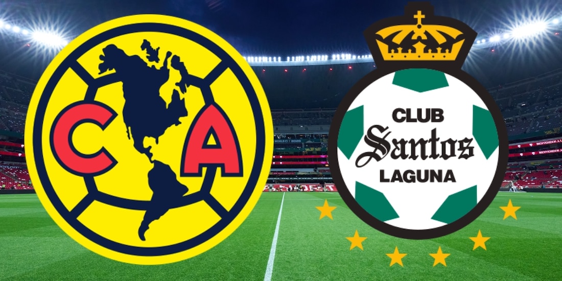 América y Santos miden fuerzas en el Estadio Azteca.