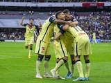 Futbolistas del América festejan un gol en el pasado Torneo Clausura 2022 de la Liga MX.