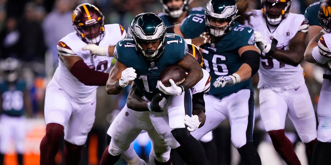Una acción del Philadephia Eagles ante Washington Commanders de la Semana 10 de la NFL