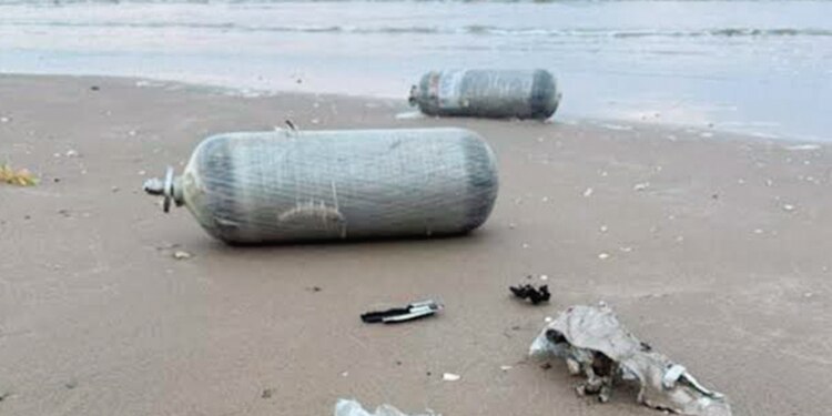 Desechos de la empresa SpaceX, en foto de archivo.