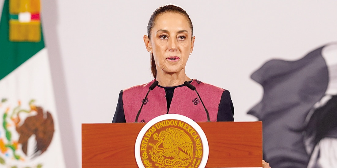 La Jefa del Ejecutivo, Claudia Sheinbaum, ayer, en conferencia.