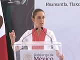 Claudia Sheinbaum, en un evento desde Huamantla, Tlaxcala.
