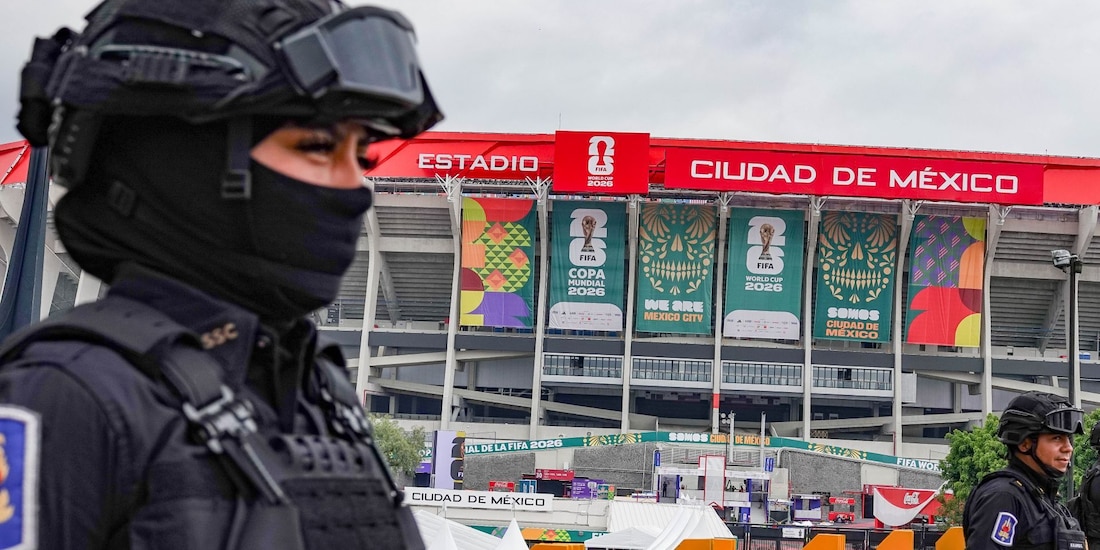 Elementos de la SSC en inmediaciones del Estadio Ciudad de México, el 9 de junio de 2026.